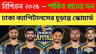 Dhaka Capitals Final Squad  ট্রফি জিতবে ঢাকা  BPL 2025 All Team Squad [upl. by Mueller]