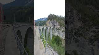 Landwasser Viadukt travel alp trainspotting railway nature trending old [upl. by Boff]