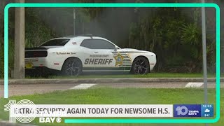 Extra security again on Tuesday for Newsome High School following shooting threats [upl. by Zachary]