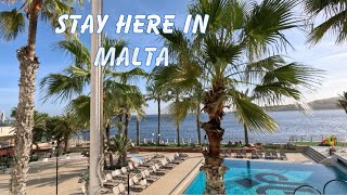 Best place to stay in St Paul’s Bay Malta Qawra palace resort hotelstay here [upl. by Htiderem]