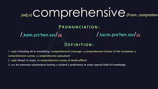 Comprehensive Meaning And Pronunciation  Audio Dictionary [upl. by Schouten]