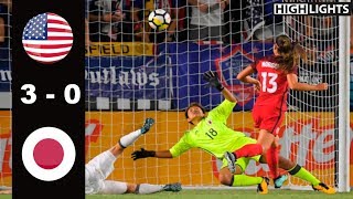 USA vs Japan 3  0 All Goals amp Highlights  2017 Tournament of Nations [upl. by Wini]