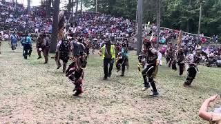 Men’s woodland song 1 at Menominee pow wow 2023 Saturday [upl. by Katrinka779]