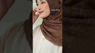 Wulang Narawangsa Hijab Segi Empat Archaica Classic Brown hijabtutorial hijab hijabmodern [upl. by Damiani]