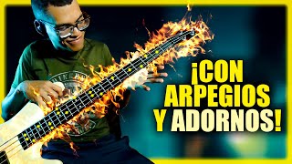 ¡Como tocar CORITOS con ARPEGIOS  ADORNOS en tono mayor con el bajo [upl. by Ardnosal]