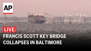 Baltimore bridge collapse LIVE Francis Scott Key Bridge hit by cargo ship in Maryland [upl. by Duester676]