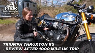 Triumph Thruxton RS  pros amp cons review after long distance tour [upl. by Oates]