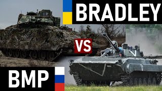 Ukrainian Bradley vs Russian BMP [upl. by Orsola]