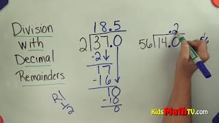 Learn division of numbers with decimal remainders [upl. by Pazice211]