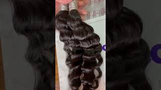 200g 65cm black wave bulk hair Virgin hair 🥰🥰 [upl. by Nylauqcaj971]