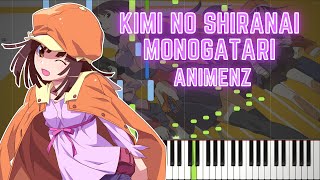 Animenz Kimi no Shiranai Monogatari  Bakemonogatari ED  Piano Tutorial  Synthesia [upl. by Yee150]