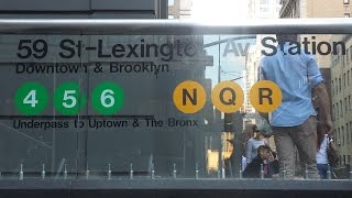 MTA NYC Subway R46 R62A R142A amp R160 4 5 6 N Q R Trains  Lexington Ave59th Street [upl. by Nyral333]