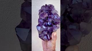 Before amp After Cleaning Video an Amethyst Crystal Cluster from Khushall Fine Minerals on IG shorts [upl. by Arikihs]