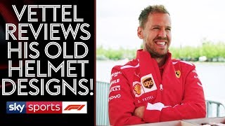 EXCLUSIVE Sebastian Vettel reviews his old helmets and plays Backgammon [upl. by Onifur]