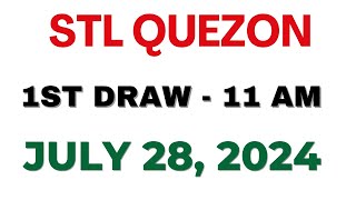 STL Quezon 1st draw result today live 28 July 2024 [upl. by Hewett]