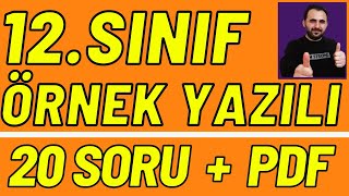 12sınıf matematik 1dönem 1yazılı 20 SORULUK YAZILI  2024 12sınıf matematik yazılı logaritma pdf [upl. by Ignatius]