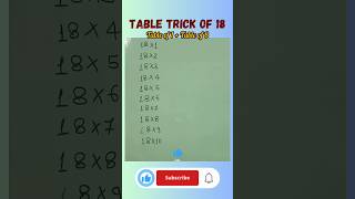 Table trick of 18  Table of 18  18का पहाडा़Table of 18 in easy way intresting ideas for learning [upl. by Andromede]