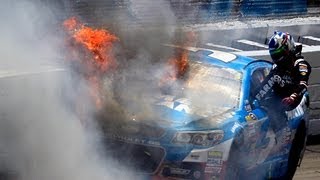 NASCAR Kasey Kahne Wrecks at Michigan 2013 [upl. by Minna]