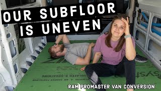 Fitting an insulated subfloor amp sound deadening ZIP System Sheathing  Ram ProMaster Van Build Ep4 [upl. by Arved]