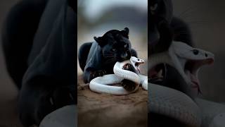 Black Panther vs White Snake pather snake trending viralvideo [upl. by Kcirddehs]