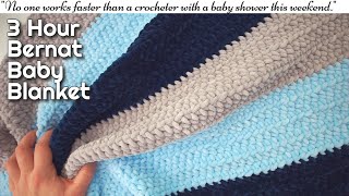 Bernat blanket yarn crochet patterns 3 Baby blanket tutorial [upl. by Nna857]