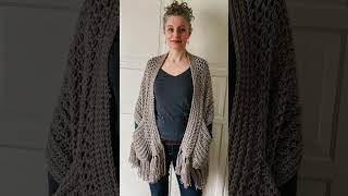 Perfect Pockets Shawl EASY crochet pattern [upl. by Jakie856]