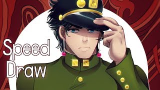 【JJBA】Jotaro wearing Kakyoins Clothes  Speed Draw【SAI】 [upl. by Helprin]