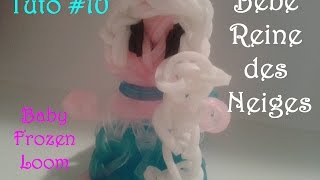 Tuto 10 Bébé Reine des neiges en élastiques  Baby Frozen Loom [upl. by Abbotsen513]