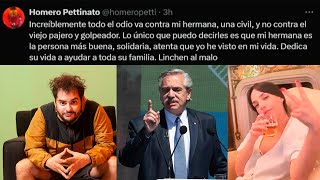 Homero Pettinato defendió a su hermana Tamara en medio del escándalo con Alberto Fernández [upl. by Rramel]