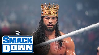 Roman Reigns gets crowned after his match against King Woods SmackDown Nov 12 2021 [upl. by Leziar]