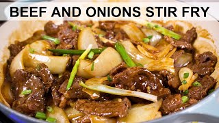 BEEF AND ONION STIR FRY  Quick Juicy and Tender Recipe [upl. by Savinirs]