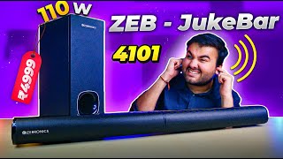 21 Channel 110W Soundbar under ₹5000 😍  Zebronics Juke Bar 4101 [upl. by Ecirrehs]