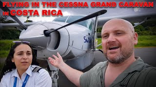 Sansa Airlines female pilot Clarée interview with airplane walkaround and take off at Quepos [upl. by Leary743]