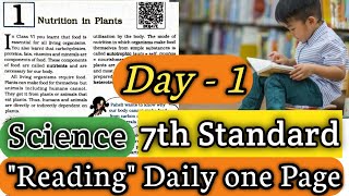 7th Standard  Science  Reading Daily One Page  Day1  how to improve Reading habit  Reading [upl. by Ariet430]