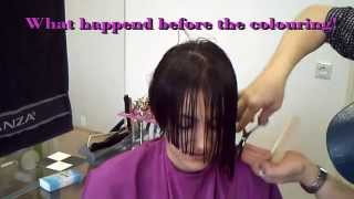 Serias Haircut 1part 2 COLOURING Makeover Long to Short Asimetric Bob [upl. by Casimire]