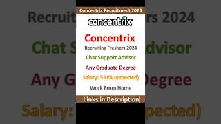 Concentrix Hiring Freshers 2024  Any Graduate Degree  Work From Home  Fresher Jobs  IT Jobs [upl. by Eiroc]