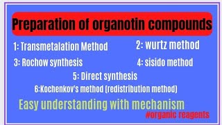 Organotin compoundspreparation of organotin compoundsorganometallics [upl. by Iong]