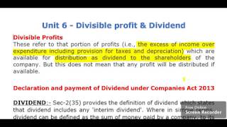 Divisible Profit and Dividend  Final BcomBBA  Auditing [upl. by Aicyle]