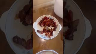 Showing dinner Claypot Rice with Chinese Sausage Salted Fish Dried Shrimp and Pork [upl. by Orville]