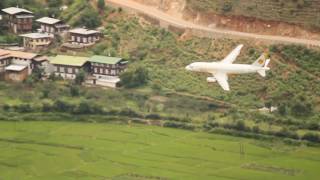 Bhutan Airlines Landing At Paro International Airport [upl. by Tombaugh116]