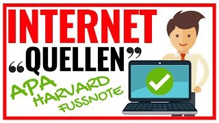 Internetquellen zitieren  Webseiten richtig angeben APA Harvard Deutsche Zitierweise [upl. by Yrocaj]