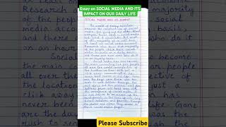 Essay on socialmedia amp its impact on our daily life 500 words  English essay on Social media [upl. by Nwahsauq]