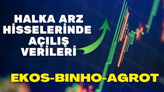 HALKA ARZ HİSSELERİ AÇILIŞ BİLGİLERİ binho agrot ekos TAVANDAKİ LOTLAR [upl. by Scotney]