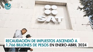 Recaudación de impuestos ascendió a 1766 billones de pesos en eneroabril de 2024 SAT [upl. by Atinreb57]