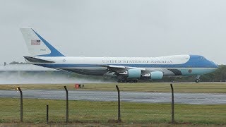 AIR FORCE ONE Departs Prestwick Airport July 2018  USAF Boeing VC25A  President Trump UK Visit [upl. by Ostraw855]