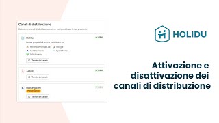 Tutorial Holidu IT  Attivazione e disattivazione dei canali di distribuzione [upl. by Yrrac958]