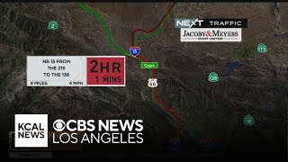 Sigalert at the 15 Freeway with only one lane open northbound in the Cajon Pass [upl. by Ernie]