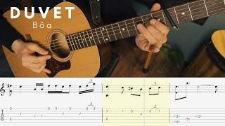 Duvet  Bôa  Guitar Tab  Acoustic Fingerstyle and Solo [upl. by Ecnarrot219]