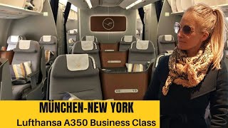 Lufthansa A350 Business Class Flug  München nach New York  Travelling Momente [upl. by Silvano295]