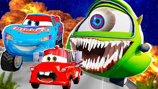 TRANSPORTING PIXAR CARS amp FRUITS WITH COLORED amp JOHN DEERE vs CLAAS vs TRACTORS  BeamNGdrive 962 [upl. by Andros]